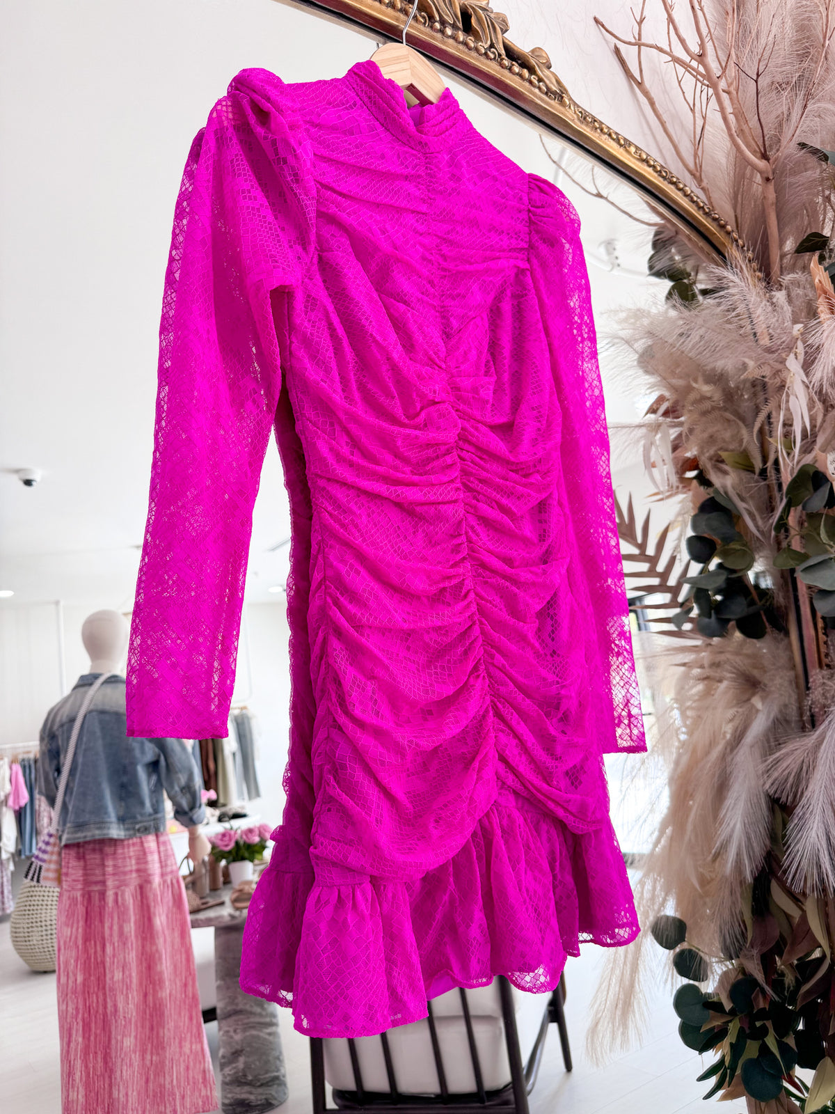 knee length dresses for ladies Marcy Mini Dress - Fuchsia