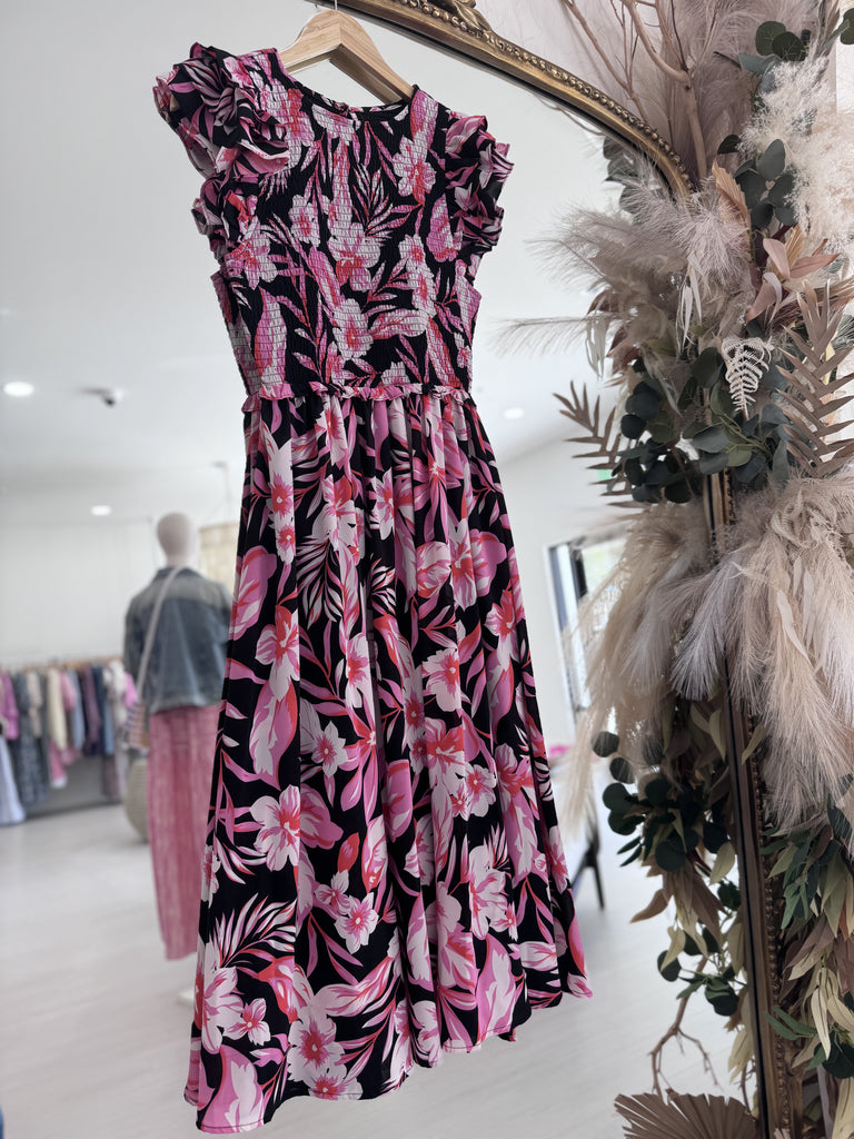 Carmen Maxi Dress - Pink Floral