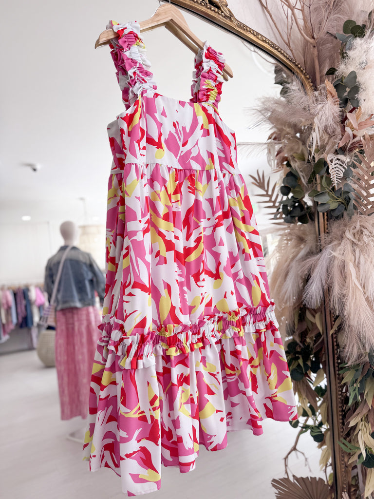 Bowie Dress - Pink Tropics