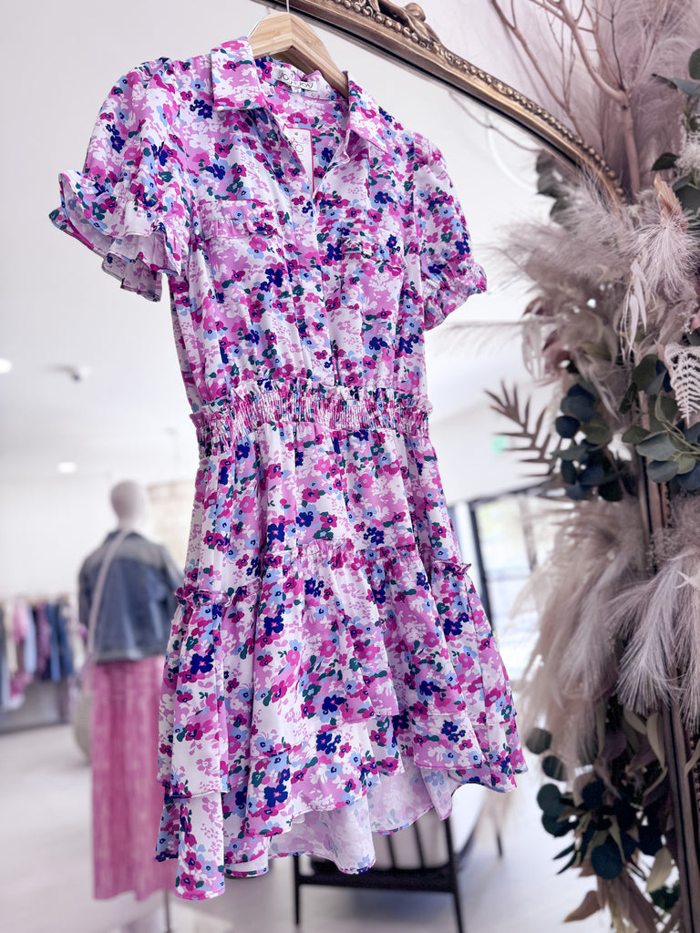 Savannah Mini Dress - Pink Floral