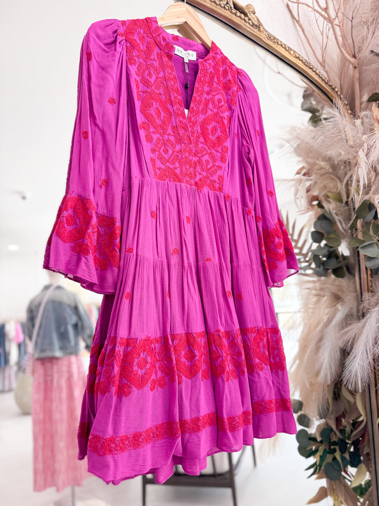 Marja Embroidered Dress - Pink