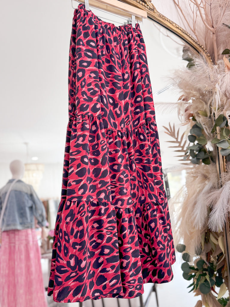 Marci Skirt - Red Leopard