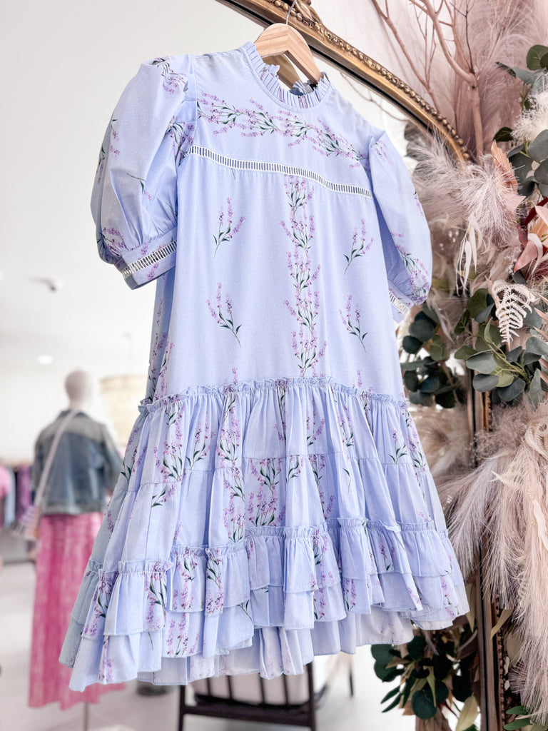 Avril Mini Dress - Lavender/Blue