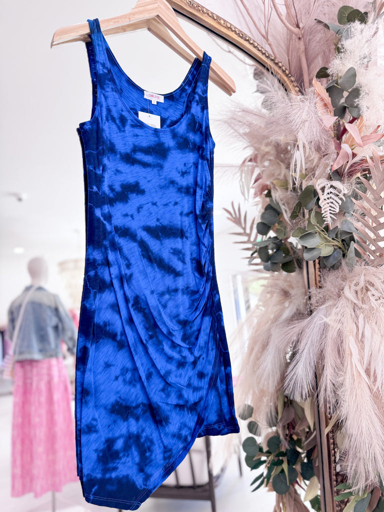 Carti Dress - Tie Dye Blue/Black