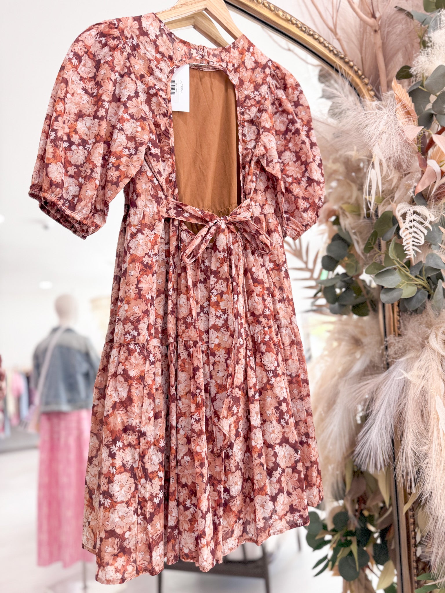 valora chiffon floral print empire waist mini dress Fallon Appliqué Floral Mini Dress