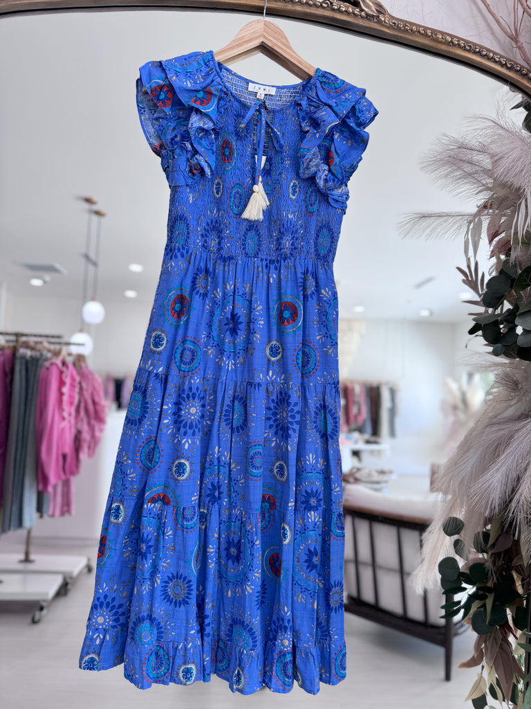 Paulette Midi Dress - Blue