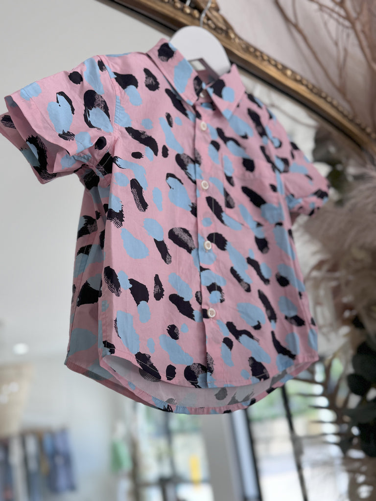 Mini Nash Boy Shirt - Pink/Blue/Black