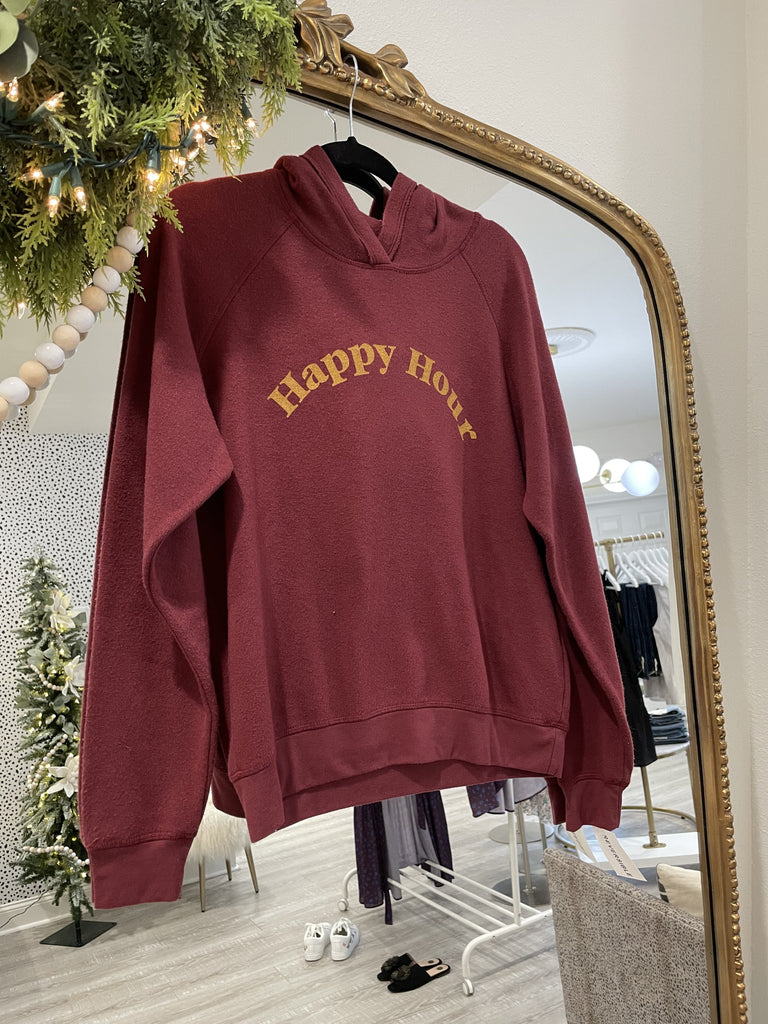 Happy hour/Hungover Hoodie - Burgundy