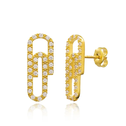 Paperclip Earrings - Gold